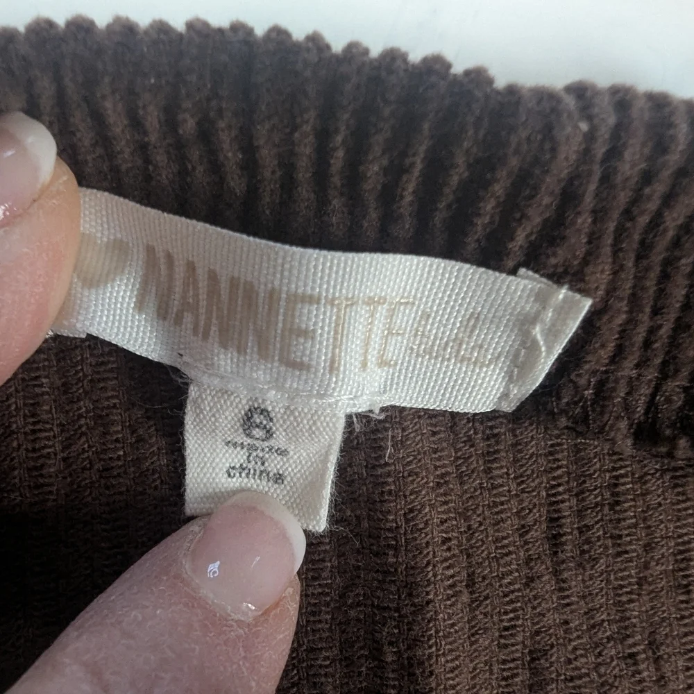 Nannette Kids Brown Corduroy 100%Cotton 3 Button Jumper/Dress, Size 6